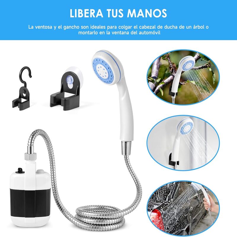 Regadera Portatil El Ctrica Usb Bater A Recargable Ducha Portable